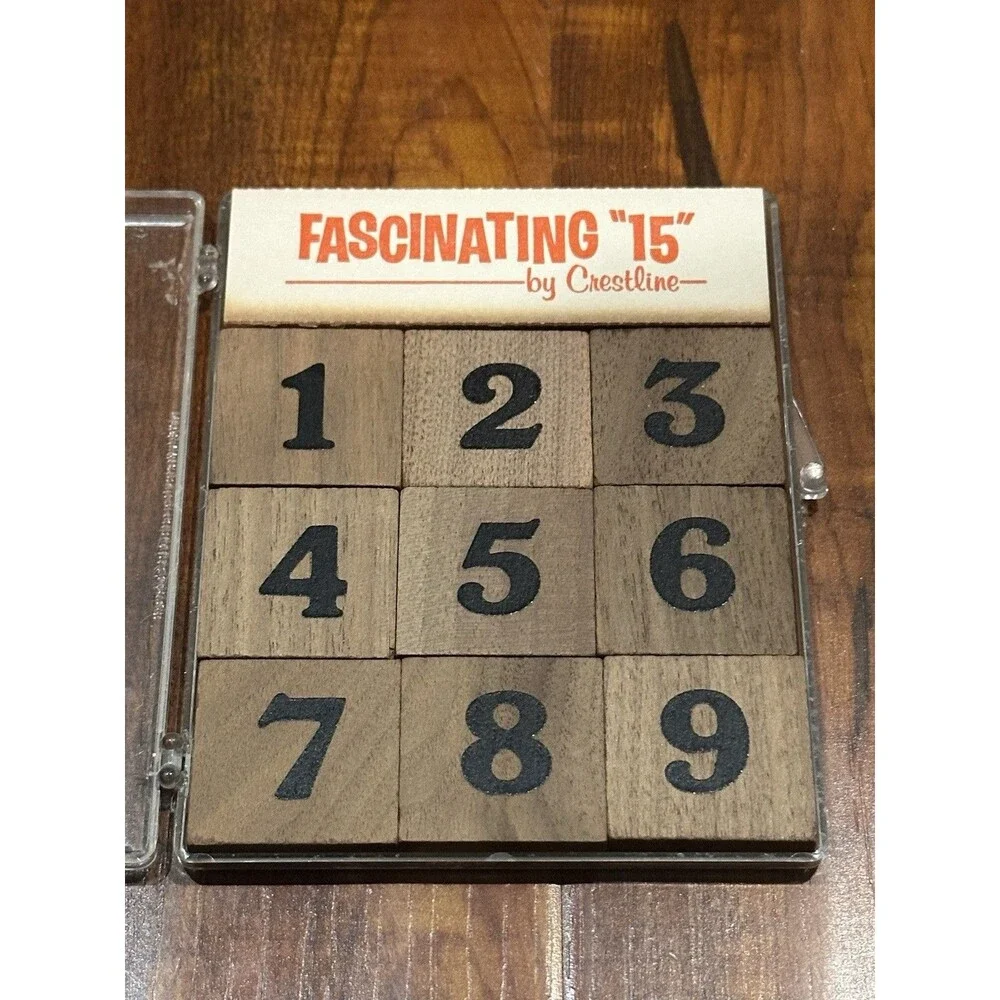Lot of (2) Vintage Crestline Wooden Fascinating 15 & Challenging 34 Game Puzzles
